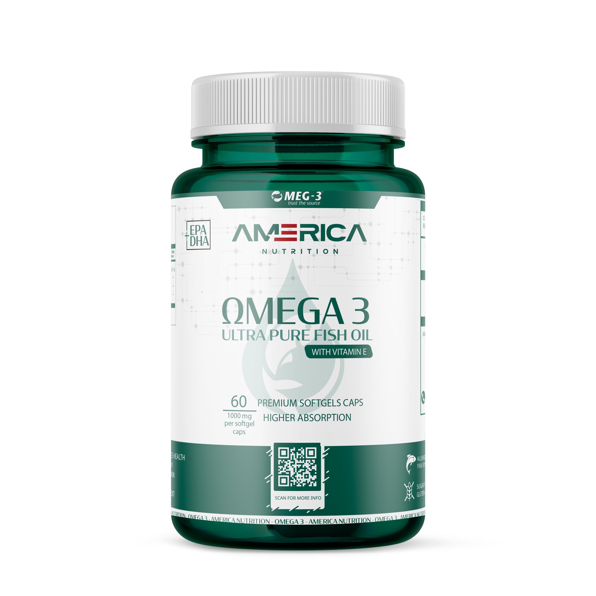 Omega 3 - Ultra Pure Fish Oil - Com Vitamina E