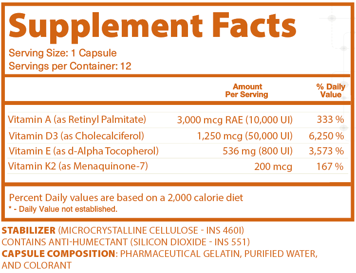 D3 with K2, A and E - 50.000 UI