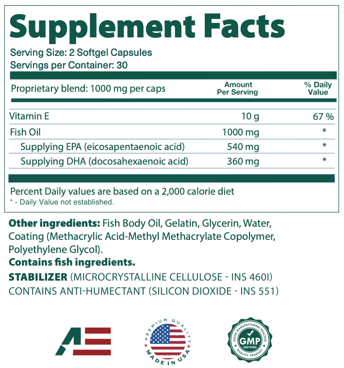 Omega 3 - Ultra Pure Fish Oil - Com Vitamina E